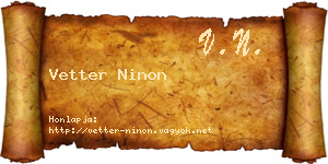 Vetter Ninon névjegykártya